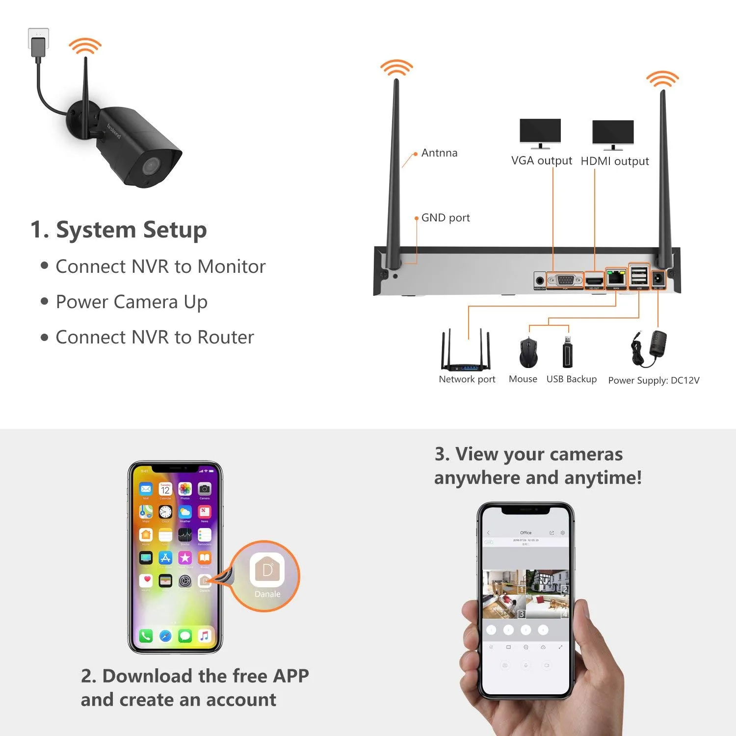 Firstrend 4 camera wireless HD security system - Image 4