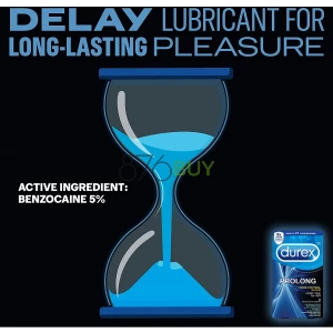 Durex Prolong Delay Lubricant Latex Condoms for Men 12 Pack