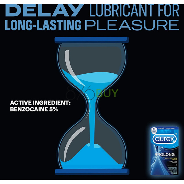 Durex Prolong Delay Lubricant Latex Condoms for Men 12 Pack - Image 5