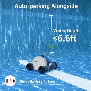 Cordless Robotic Pool Cleaner, Automatic Pool Vacuum with 60-90 Mins Working Time