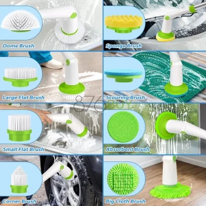 MABOGU Electric Spin Scrubber, Cordless Shower Scrubber with 8 Replaceable Brush Heads