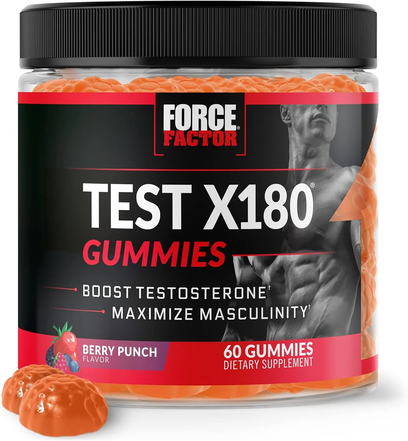 Force Factor Test X180 Gummies Testosterone Booster for Men