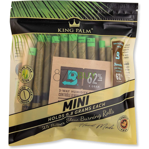 King Palm Mini Size Natural Pre Wrap Palm Leafs (25 Rolls)