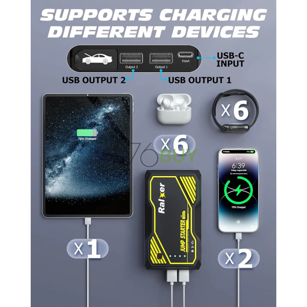RALXER 1000A Peak Portable Car Jump Starter - Image 4