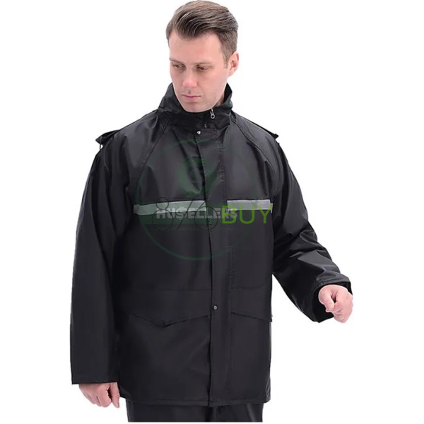2pc Hooded, Reflective Raincoat  Jacket and Pants - Image 2