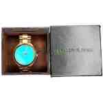 Michael Kors Runway Blue Dial Gold Tone Stainless Steel Ladies Watch