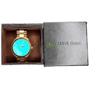Michael Kors Runway Blue Dial Gold Tone Stainless Steel Ladies Watch