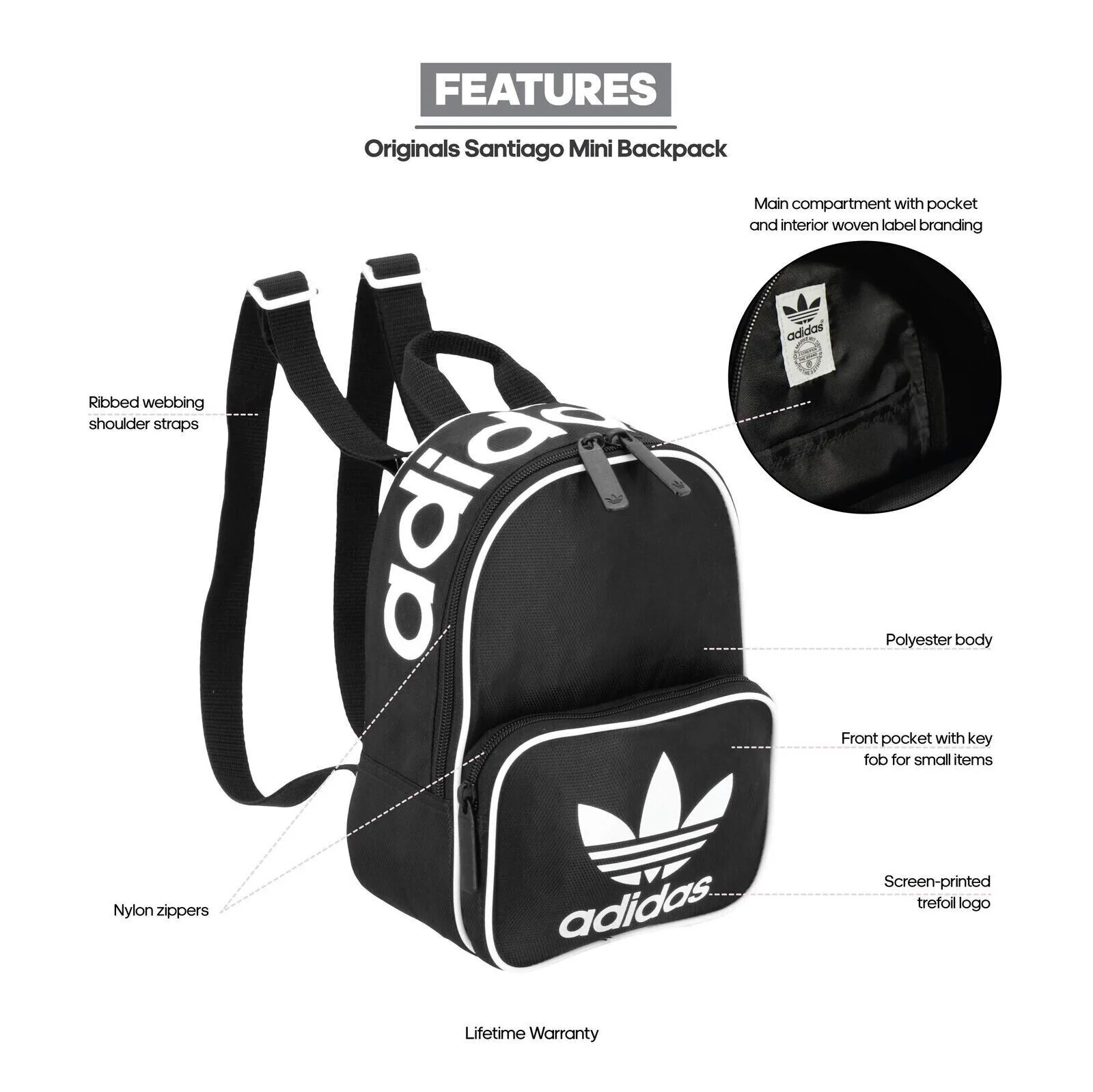 ADIDAS ORIGINALS SANTIAGO MINI BACKPACK - Image 3
