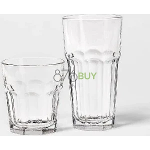 12pc Glass Tremont Tall and Short Faceted Tumbler Set