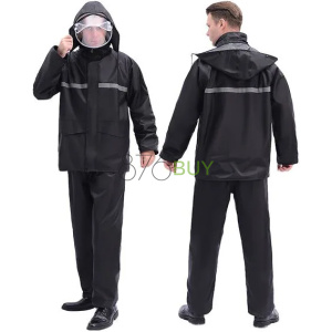 2pc Hooded, Reflective Raincoat  Jacket and Pants