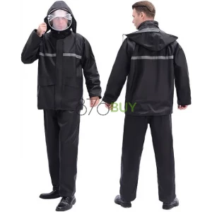 2pc Hooded, Reflective Raincoat  Jacket and Pants