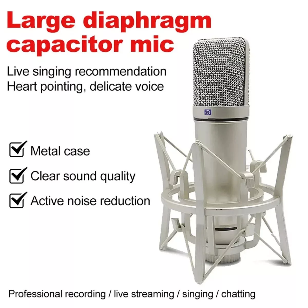 Metal Professional Condenser Microphone Studio Microphone - Image 2