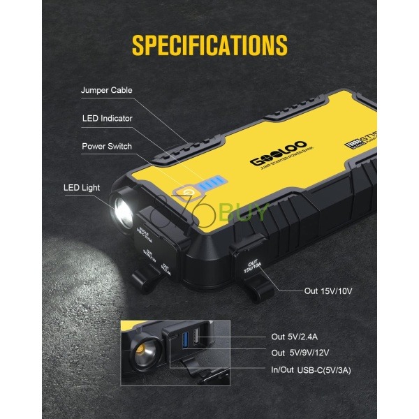 GOOLOO Car Jump Starter, 1500A - Image 7
