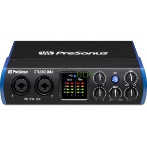 PreSonus Studio 24c Audio/MIDI Interface with Monitors, Cable and Microphone