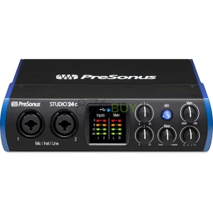 PreSonus Studio 24c Audio/MIDI Interface with Monitors, Cable and Microphone