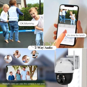 OOSSXX Solar Outdoor Security Camera, WiFi 360°