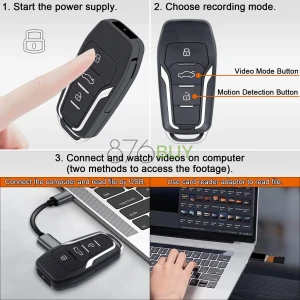 Keyfob 128GB Hidden Video Camera