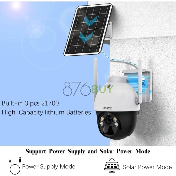 OOSSXX Solar Outdoor Security Camera, WiFi 360° - Image 3