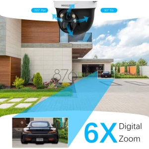 OOSSXX Solar Outdoor Security Camera, WiFi 360°