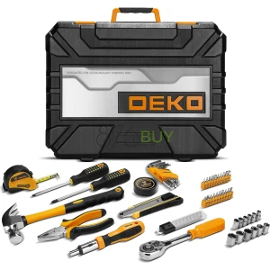 DEKOPRO 228 Piece Socket Wrench Mixed Tool Set with Plastic Toolbox Storage Case