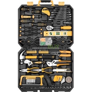DEKOPRO 228 Piece Socket Wrench Mixed Tool Set with Plastic Toolbox Storage Case