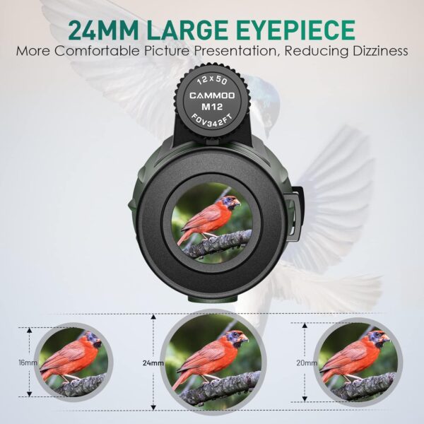 CAMMOO 12x50 High Powered, Low Light Monocular - Image 4