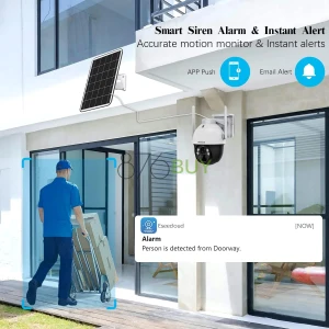 OOSSXX Solar Outdoor Security Camera, WiFi 360°