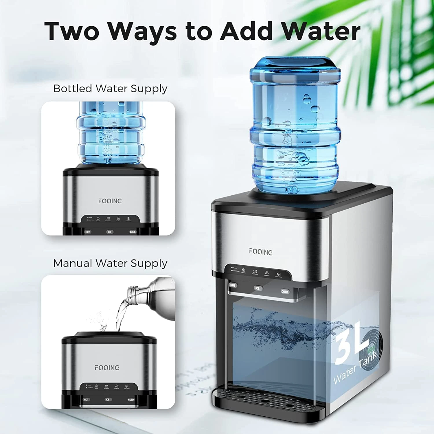 3 in 1 Portable Ice Maker with Hot/Cold Water Dispenser - Image 5