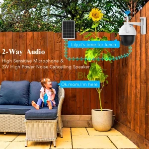 OOSSXX Solar Outdoor Security Camera, WiFi 360°