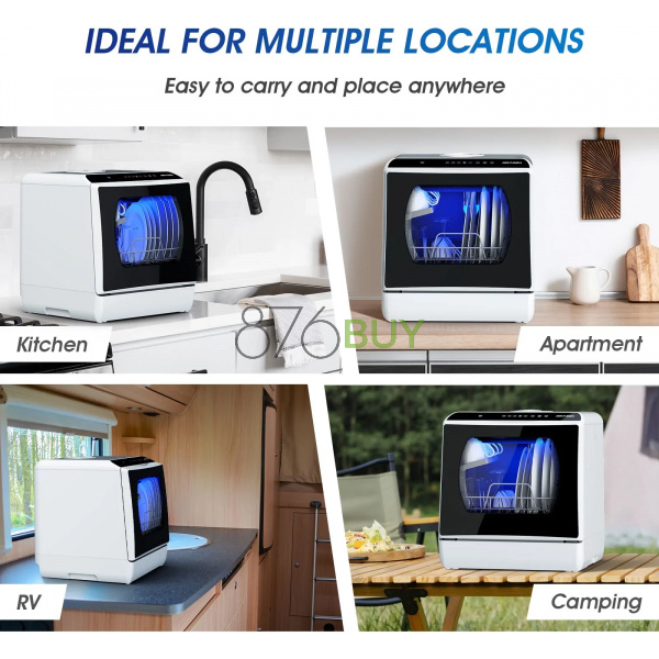 AIRMSEN Portable Countertop Dishwasher with 5-Liter Built-in Water Tank and Air-Dry Function - Image 2