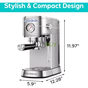 CASABREWS Compact Espresso Maker with Steam Milk Frother