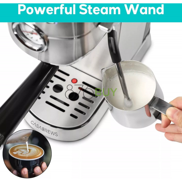 CASABREWS Compact Espresso Maker with Steam Milk Frother - Image 6