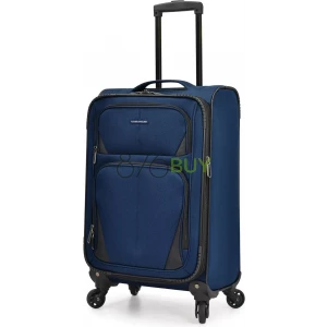 U.S. Traveler Aviron Bay Expandable Softside Luggage with Spinner Wheels, Navy, Carry-on 22-Inch