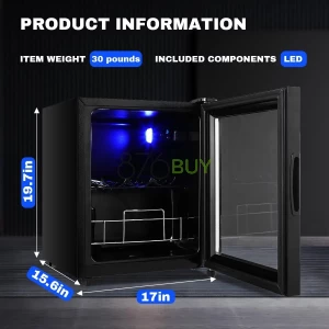 EUASOO 75 Can Freestanding Mini Beverage Fridge