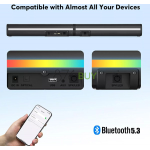 Wohome 2.2 Sound Bar for TV with Built-in Subwoofers