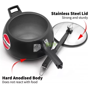 Hawkins CB50 Hard Anodised Pressure Cooker, 5-Liter