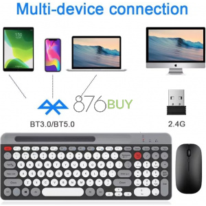 LORERAN 2.4G/Bluetooth Wireless Keyboard and Mouse Combo