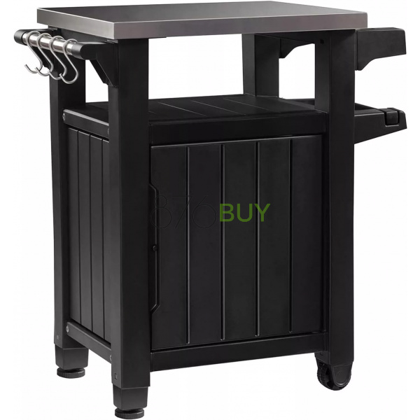 Keter Outdoor BBQ Grill Prep & Serving Cart