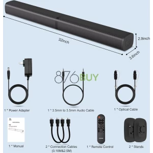 Wohome 2.2 Sound Bar for TV with Built-in Subwoofers