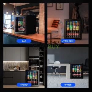 EUASOO 75 Can Freestanding Mini Beverage Fridge