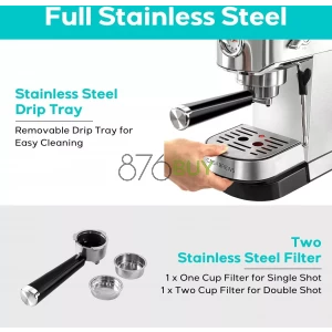 CASABREWS Compact Espresso Maker with Steam Milk Frother