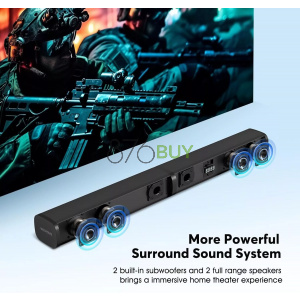Wohome 2.2 Sound Bar for TV with Built-in Subwoofers