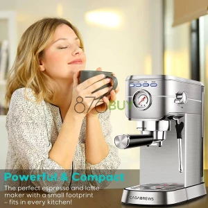 CASABREWS Compact Espresso Maker with Steam Milk Frother