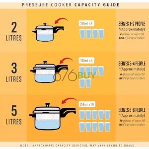 Prestige Popular Aluminum Pressure Cooker, 5 L, Silver