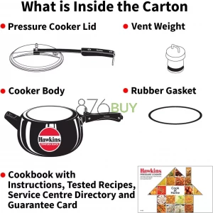 Hawkins CB50 Hard Anodised Pressure Cooker, 5-Liter