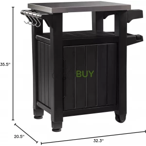 Keter Outdoor BBQ Grill Prep & Serving Cart