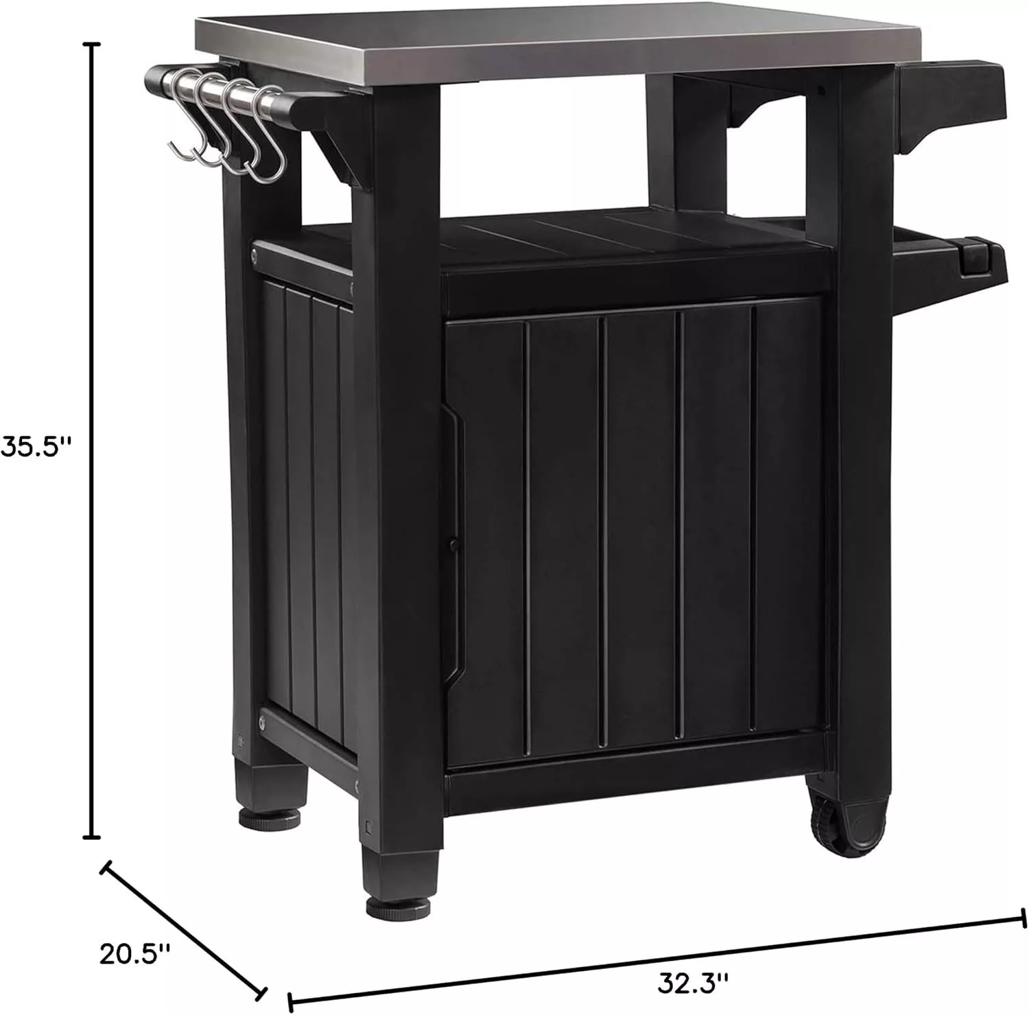 Keter Outdoor BBQ Grill Prep & Serving Cart - Image 2