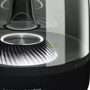 Harman Kardon Aura Studio 3 - Elegant, BT Wireless Speaker with Premium Design and Ambient Lighting- Black