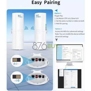 NGTeco 5KM Point-to-Point Outdoor WiFi Gigabit Wireless Bridge