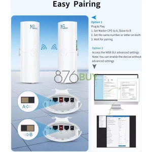 NGTeco 5KM Point-to-Point Outdoor WiFi Gigabit Wireless Bridge